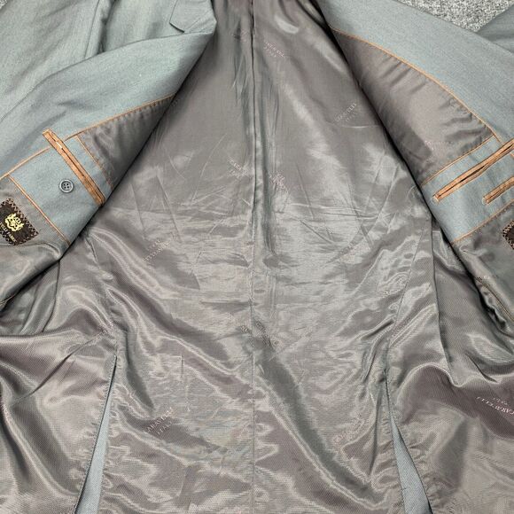 Caravelli Blazer Men 42S Silver Shoulder Pads 3 Button Sport Coat Italian Design - Picture 6 of 13